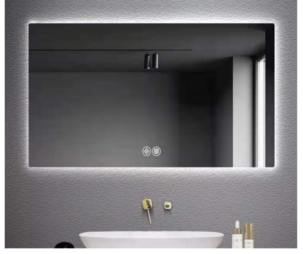 MK915 rectangular LED bathroom mirror with backlit design