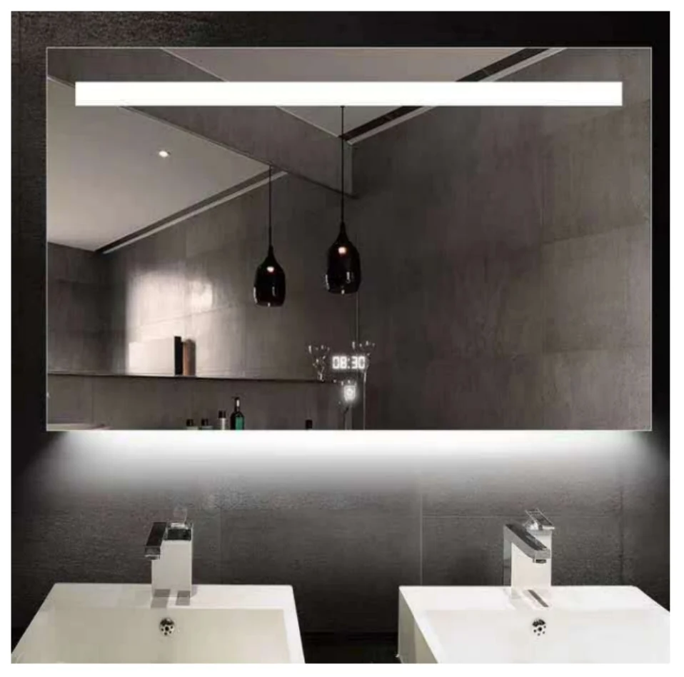 MK916 rectangular LED bathroom mirror with backlit design