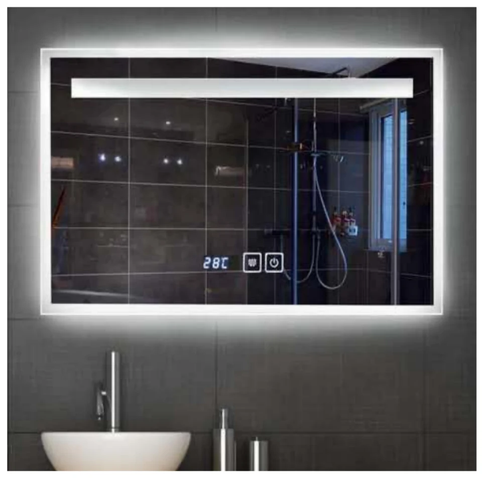 MK917 rectangular LED bathroom mirror with backlit design