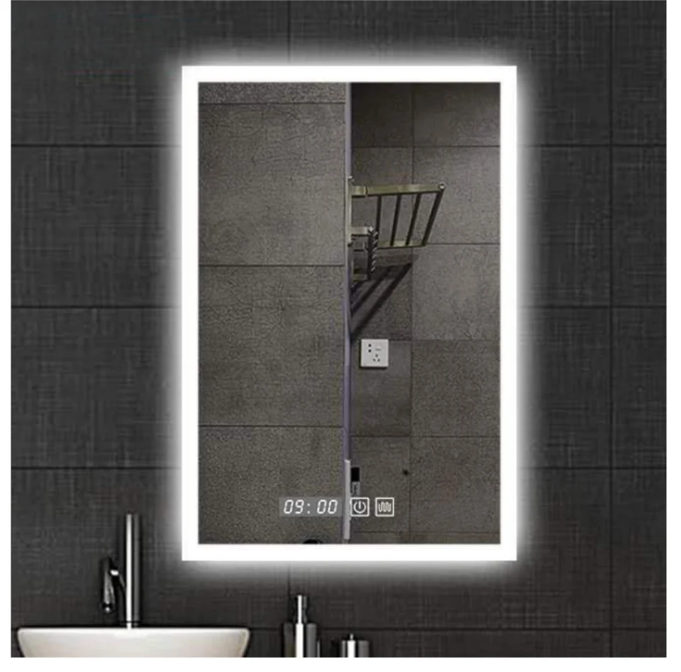 MK923 rectangular LED bathroom mirror with backlit design