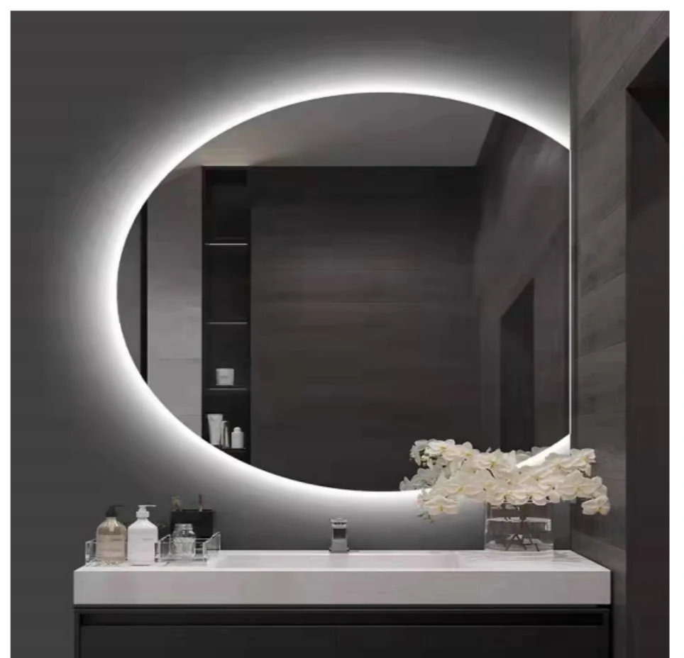 MK935 round LED bathroom mirror with backlit design