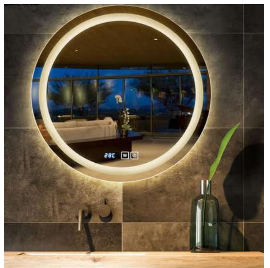 MK937 round LED bathroom mirror with backlit design
